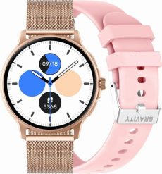 Smartwatch Gravity GT12-3 Różowe złoto (GT12-3). Czerwone zegarki smartwatch Gravity, bez wzorów. Za 166.62 zł.