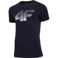 T-shirt męski TSM312 - granat. T-shirty męskie 4F, m, bez wzorów, bez kołnierzyka, bez ramiączek. Za 49.99 zł.