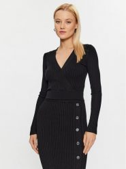 Guess Sweter Lucie W3BR29 Z2V42 Czarny Slim Fit. Czarne swetry nierozpinane damskie Guess, xs, z aplikacjami, z syntetyku, bez kołnierzyka, bez ramiączek. Za 299.99 zł.