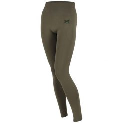 Legginsy sportowe damskie Xtreme Sportswear. Zielone legginsy damskie XTREME SOCKSWEAR, bez wzorów, z elastanu, na fitness i siłownię. Za 142.99 zł.