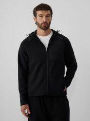 4F Bluza regular z kapturem męska - czarna 3XL. Czarne bluzy męskie 4F, m, bez wzorów, z kapturem. Za 199.99 zł.