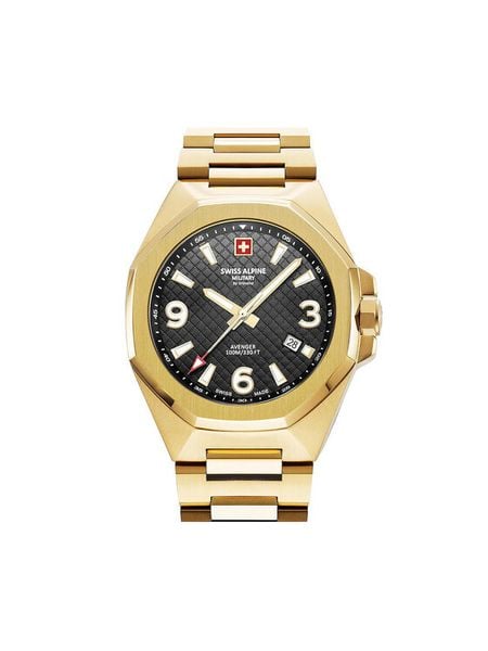 Swiss Alpine Military Zegarek 7005.1117 Złoty. Żółte, analogowe zegarki męskie Swiss Alpine Military, bez wzorów, złote. Za 2,269.00 zł.