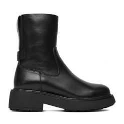 Botki GINO ROSSI. Czarne botki damskie Gino Rossi, bez wzorów, bez obcasa, na płaskiej podeszwie, bez zapięcia. Za 449.99 zł.