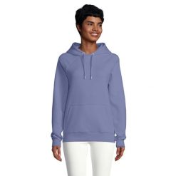 Bluza Z Kapturem Dla Dorosłych Unisex Stellar. Niebieskie bluzy damskie SOL'S, l, bez wzorów, z bawełny, bez ramiączek, z kapturem. Za 159.99 zł.