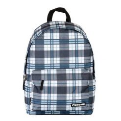 Plecak Perona Plaid. Niebieskie plecaki męskie 100%, bez wzorów, z materiału. Za 133.50 zł.