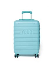 TOUS Walizka kabinowa Maleta Tous Travel 2002129238 Turkusowy. Niebieskie walizki damskie tous, bez wzorów, z tworzywa sztucznego. Za 719.99 zł.