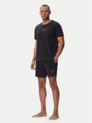 HUGO Piżama Laze 50534566 Czarny Regular Fit. Czarne piżamy męskie Hugo, m, bez wzorów, z bawełny, bez kołnierzyka, bez ramiączek. Za 349.99 zł.