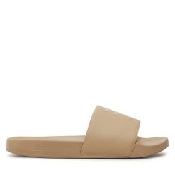 Klapki Tommy Hilfiger. Brązowe klapki damskie Tommy Hilfiger, bez wzorów, bez obcasa, bez zapięcia. Za 179.99 zł.