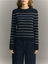 Wełniany sweter z domieszką kaszmiru - wielobarwny. Swetry nierozpinane damskie Reserved, l, bez wzorów, z dzianiny, bez kołnierzyka, bez ramiączek. Za 199.99 zł.