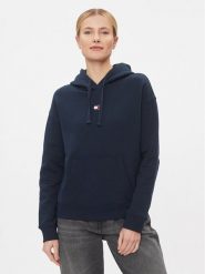 Tommy Jeans Bluza Badge DW0DW17326 Granatowy Boxy Fit. Niebieskie bluzy damskie Tommy Jeans, xs, bez wzorów, z bawełny, bez ramiączek, bez kaptura. Za 249.99 zł.