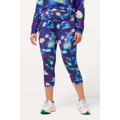Damskie Funkcjonalne legginsy 3/4 kieszeń na zamek wysoki stan. Niebieskie legginsy damskie Ulla Popken, bez wzorów, z materiału. Za 244.99 zł.