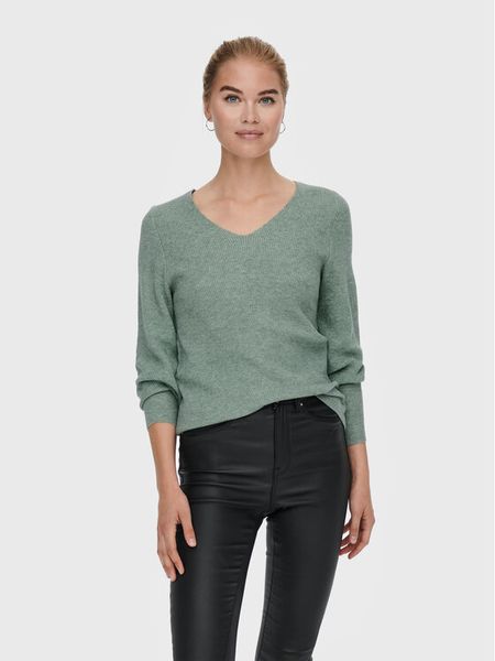 ONLY Sweter Atia 15230147 Zielony Regular Fit. Zielone swetry nierozpinane damskie ONLY, m, bez wzorów, z wiskozy, bez kołnierzyka, bez ramiączek. Za 109.99 zł.