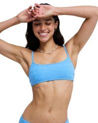 Stanik bikini typu bralette dla Kobiety PARADISE WAVE Niebieski. Niebieskie stroje kąpielowe damskie Roxy, m, bez wzorów, z elastanu. Za 149.99 zł.