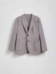 Marynarka regular fit - jasnoszary. Szare garnitury męskie Reserved, l, bez wzorów, z bawełny. W wyprzedaży za 109.99 zł.