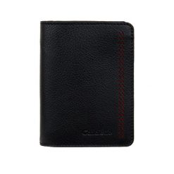 Skórzany Portfel Męski z perforacją Canaletto 11 kart PM1550s246-P60. Czarne portfele męskie bez wzorów, ze skóry. Za 139.00 zł.