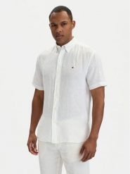 Tommy Hilfiger Koszula MW0MW41531 Biały Regular Fit. Białe koszule męskie Tommy Hilfiger, m, bez wzorów, ze lnu, bez kołnierzyka, bez ramiączek. Za 449.99 zł.