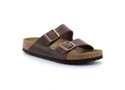 Klapki Birkenstock Arizona Habana Czarny Dorosłych. Brązowe klapki męskie Birkenstock, bez wzorów, z materiału, bez zapięcia. Za 439.00 zł.