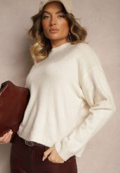 Jasnobeżowy Casualowy Sweter z Wełną Sassilae. Brązowe swetry nierozpinane damskie Renee, m, bez wzorów, z jeansu, biznesowe, bez kołnierzyka, bez ramiączek. Za 119.99 zł.