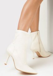 Beżowe Botki na Szpilce z Dopasowaną Cholewką Viku. Brązowe botki damskie Born2be, z aplikacjami, z koronki, biznesowe, bez obcasa, na obcasie, bez zapięcia. Za 89.99 zł.