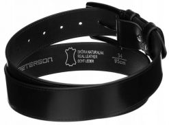 Pasek skórzany Peterson [DH] PTN PM-24 czarny. Czarne paski męskie Peterson, ze skóry, eleganckie. Za 41.99 zł.