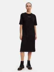 Armani Exchange Sukienka codzienna 8NYACF YJG3Z 52AK Czarny Regular Fit. Czarne sukienki damskie Armani Exchange, na co dzień, xs, bez wzorów, z bawełny, bez kołnierzyka, bez ramiączek, proste. Za 179.99 zł.