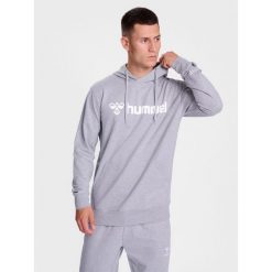 Bluza z kapturem Hummel Go 2.0 Logo. Szare bluzy sportowe męskie Hummel, bez wzorów, z materiału, z kapturem, na fitness i siłownię. Za 225.85 zł.