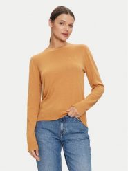 Armani Exchange Sweter 6DYM1J YME3Z 1788 Pomarańczowy Regular Fit. Brązowe swetry nierozpinane damskie Armani Exchange, xl, bez wzorów, z syntetyku, bez kołnierzyka, bez ramiączek. Za 289.99 zł.