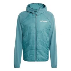 Kurtka turystyczna adidas Terrex Climawarm. Zielone kurtki męskie Adidas, bez wzorów, bez kaptura. W wyprzedaży za 409.00 zł.