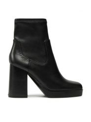 Aldo Botki Seraphica 13838694 Czarny. Czarne botki damskie Aldo, bez wzorów, ze skóry, bez obcasa, na słupku, bez zapięcia. Za 639.99 zł.