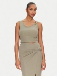Guess Top W5GP22 KAQL2 Zielony Regular Fit. Zielone topy damskie Guess, s, z aplikacjami, bez kołnierzyka, bez ramiączek. Za 142.00 zł.