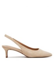 LAUREN RALPH LAUREN Czółenka 802959263004 Beżowy. Brązowe czółenka damskie Lauren Ralph Lauren, bez wzorów, ze skóry, bez obcasa, bez zapięcia. Za 539.99 zł.