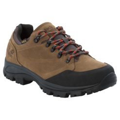 Buty trekkingowe męskie Jack Wolfskin Rebellion Texapore Low. Brązowe buty zimowe męskie Jack Wolfskin, bez wzorów, z materiału, bez obcasa, bez zapięcia. Za 899.99 zł.