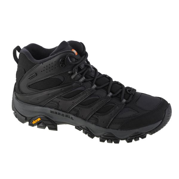 Buty trekkingowe męskie Merrell Moab Thermo Mid WP. Czarne trekkingi męskie Merrell, z gumy, za kostkę, bez zapięcia. Za 599.99 zł.
