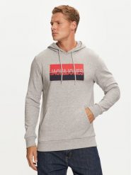 Jack & Jones Bluza Nolan 12256849 Szary Standard Fit. Szare bluzy męskie Jack & Jones, m, bez wzorów, z bawełny, bez ramiączek, bez kaptura. Za 139.99 zł.