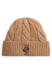 Polo Ralph Lauren Czapka 455P18118002 Brązowy. Brązowe czapki damskie Polo Ralph Lauren, na zimę, bez wzorów, z wełny. Za 419.99 zł.