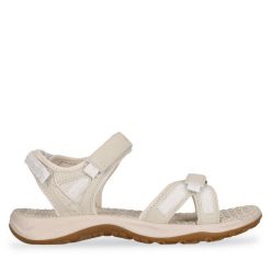 Sandały Whistler. Białe sandały damskie Whistler, bez wzorów, bez obcasa, na płaskiej podeszwie, bez zapięcia. Za 139.99 zł.