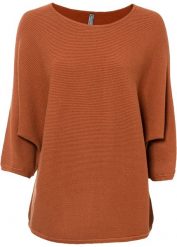 Sweter oversize w prążek, z materiału z domieszką wiskozy. Białe swetry nierozpinane damskie bonprix, bez wzorów, z wiskozy, bez kołnierzyka, bez ramiączek. Za 99.99 zł.