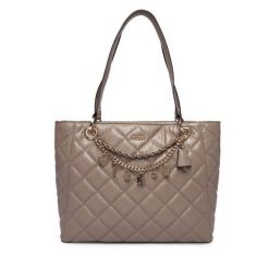 Torebka Guess. Brązowe shopperki damskie Guess, z aplikacjami, bez dodatków. Za 749.99 zł.