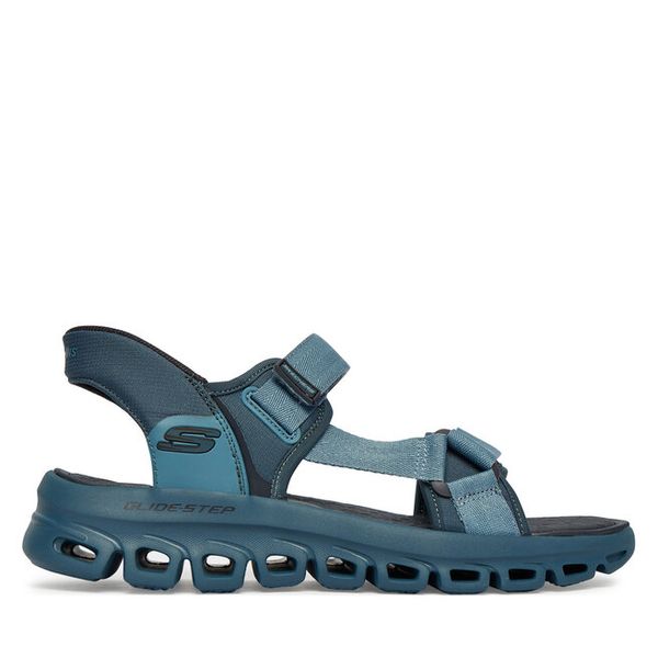Sandały Skechers. Niebieskie sandały męskie Skechers, bez wzorów, bez zapięcia. Za 220.99 zł.
