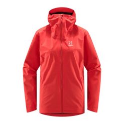 Kurtka przeciwdeszczowa damska Haglöfs Korp Proof. Czerwone kurtki sportowe damskie Haglöfs, xs, bez wzorów, bez ramiączek, bez kaptura, trekkingowe. Za 349.99 zł.