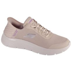 Buty sportowe Sneakersy damskie, Slip-Ins: GO WALK Flex - Grand Entry. Białe obuwie sportowe damskie Skechers, bez wzorów, z materiału, bez zapięcia, trekkingowe, Skechers Sport. Za 349.99 zł.