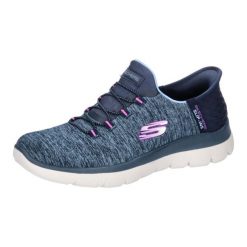 Buty sportowe Sneakersy damskie, Summits - Dazzling Haze. Niebieskie obuwie sportowe damskie Skechers, bez wzorów, bez zapięcia, trekkingowe, Skechers Sport. Za 259.99 zł.