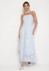 Jasnoniebieska Rozkloszowana Sukienka Vices z Gorsetowym Wiązaniem Fenosella. Niebieskie sukienki damskie Born2be, na imprezę, na lato, l, bez wzorów, eleganckie, bez kołnierzyka, bez ramiączek, midi, gorsetowe. Za 129.99 zł.