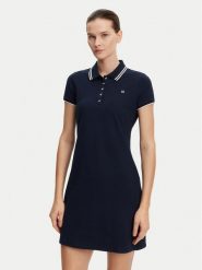 Tommy Hilfiger Sukienka codzienna WW0WW45532 Granatowy Regular Fit. Niebieskie sukienki damskie Tommy Hilfiger, na co dzień, xs, bez wzorów, z bawełny, bez kołnierzyka, bez ramiączek, proste. Za 319.99 zł.