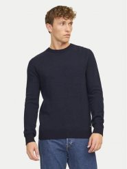 Jack & Jones Sweter Globe 12258139 Granatowy Regular Fit. Niebieskie swetry męskie Jack & Jones, m, bez wzorów, z bawełny, bez kołnierzyka, bez ramiączek. Za 159.99 zł.