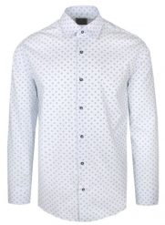 Koszula Męska, Elegancka - TO ON - Biała w Drobny Wzór. Białe koszule męskie TO-ON, m, bez wzorów, z bawełny, biznesowe, bez kołnierzyka, bez ramiączek. Za 139.00 zł.