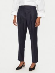 Weekend Max Mara Spodnie materiałowe Caldaia 2425136132 Granatowy Straight Fit. Niebieskie spodnie materiałowe damskie Weekend Max Mara, bez wzorów, z materiału. Za 759.99 zł.