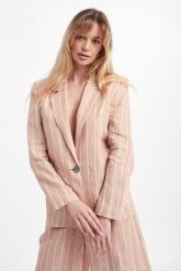 Marynarka damska lniana ARMANI EXCHANGE. Marynarki i żakiety damskie Armani Exchange, bez wzorów, bez kołnierzyka, bez ramiączek. W wyprzedaży za 714.97 zł.