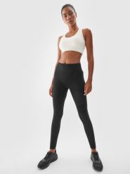 4F Legginsy treningowe bezszwowe z wysokim stanem damskie - czarne XS/S. Czarne legginsy damskie 4F, s, bez wzorów, z dzianiny, z podwyższonym stanem, na fitness i siłownię. Za 129.99 zł.