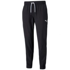 Spodnie Dresowe Sportowe Męskie Puma Train Vent Woven. Czarne spodnie sportowe męskie Puma, m, bez wzorów, z dresówki, do piłki nożnej. Za 184.99 zł.